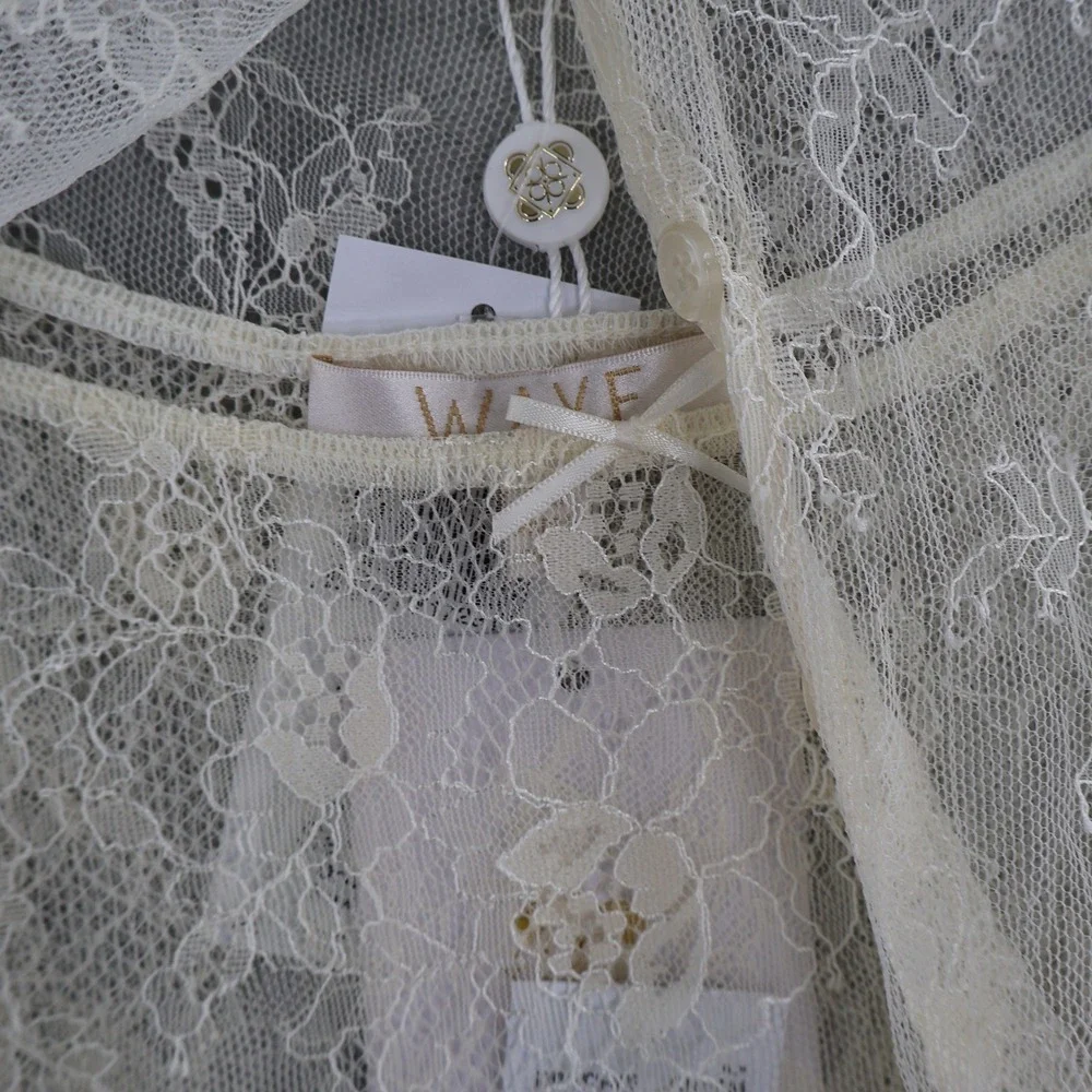 WAYF Penelope Lace Camisole Cardigan Set Womens‎ L Sheer Coquette Feminine NWT